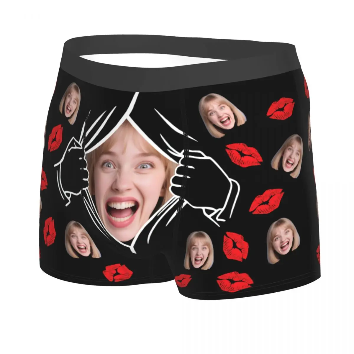 Personalized Custom Underwear Photo Face Customized Boxer Briefs Shorts Panties Soft Underpants For Husband Valentine's Day Gift