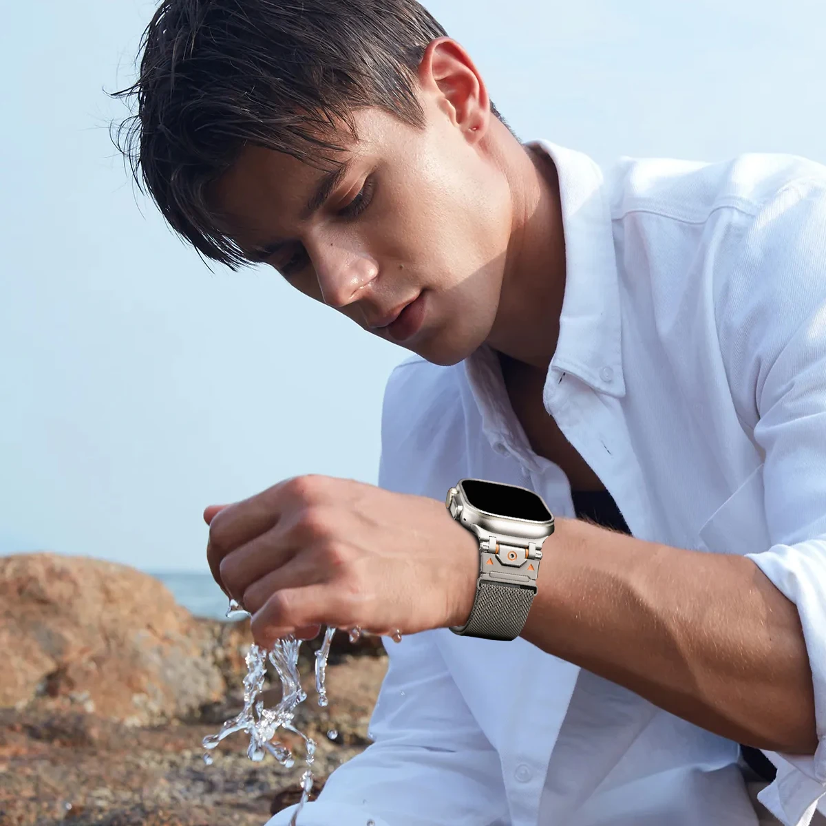 Luxury Milanese Loop Strap for Apple Watch Series 10 46mm Ultra 49mm Men Metal Band for Series 9 8 7 6 5 4 45mm 44mm Correa Band