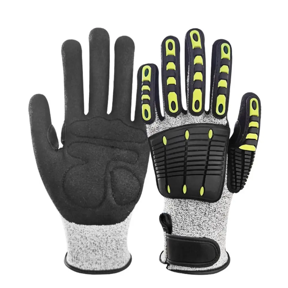 

Shock Absorbing Mechanical TPR Gloves Oil-proof Impact Protection Anti-vibration Gloves TPR Material Nitrile Dipped Palm
