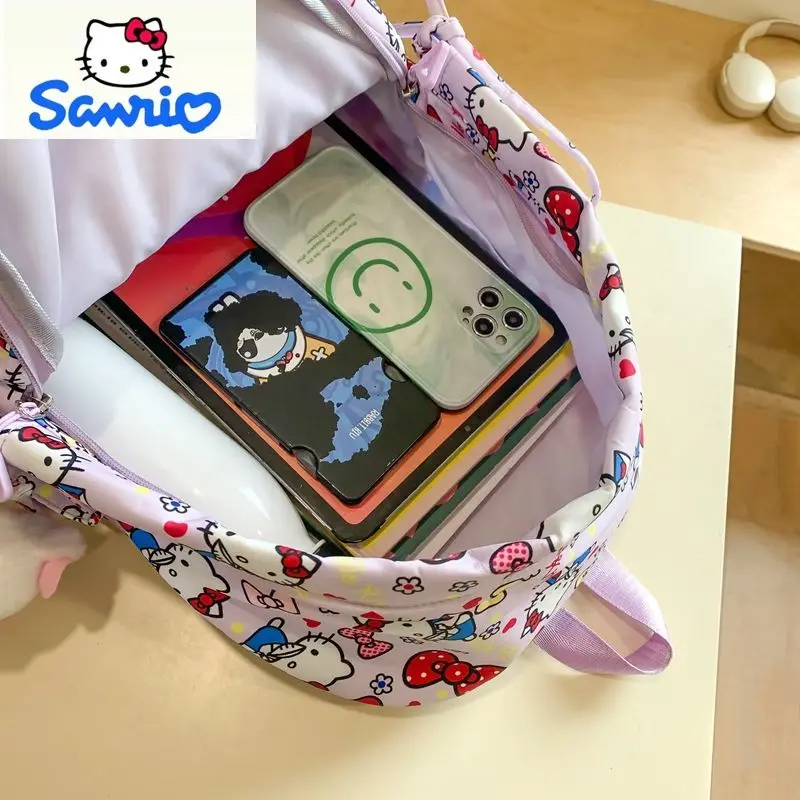 Sanrio High Quality Large Capacity Cartoon Hello Kitty Bow Backpack for Students, Lightweight and Load Reducing Backpack