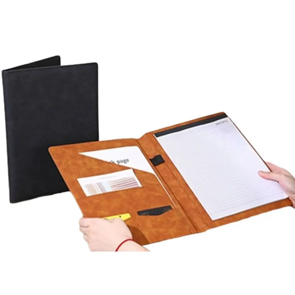 

A4 Leather Clip Board Conference Folder File Storage Vintage Contract File Folders Multifunctional Data Book