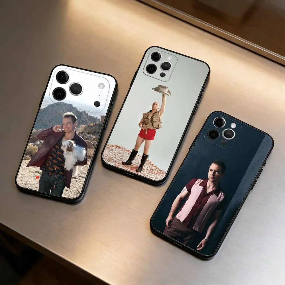 

COOL S-Sam R-Rockwell Phone Case For iPhone 17,16,15,14,13,12,11 Plus,Pro Max,Soft Silicone Black Cover