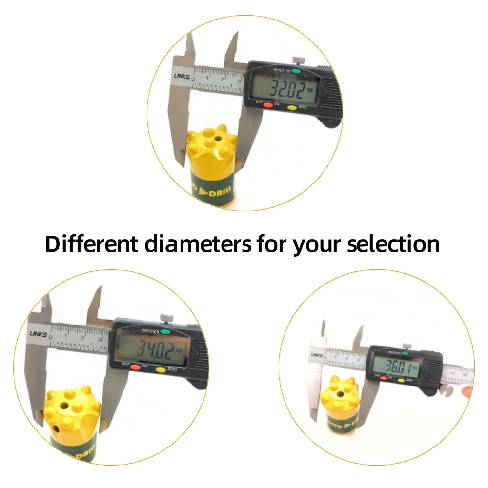 Factory Wholesale 7 Wanderer 34mm 36mm 38mm 40mm Conical Hard Rock Mine Button Bits for Water Wells