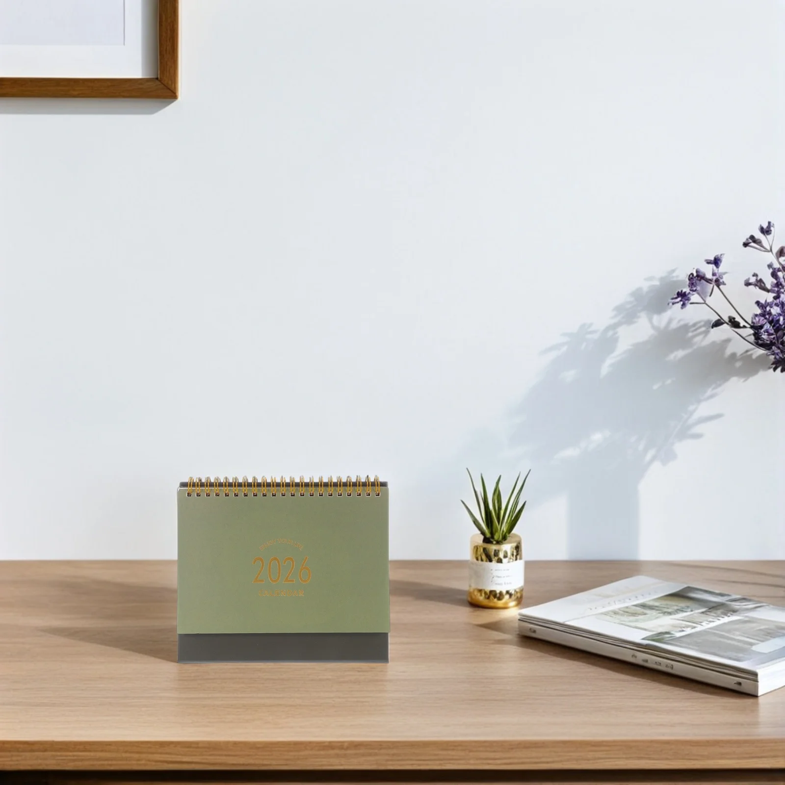 

Маленький настольный календарь на 2025 2026, стоячий перекидной ежемесячный планировщик, плотная бумага, офисный домашний планировщик, настольный календарь, стоячий