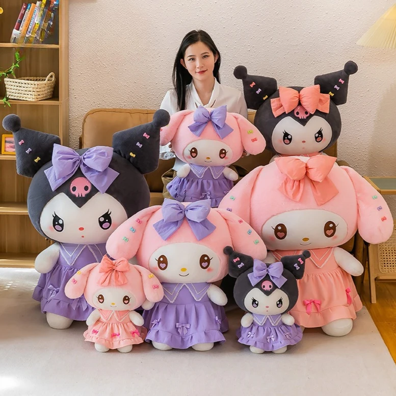 

50/60/80CM Big Size Sanrio Kuromi Plush My Melody Cartoon Anime Stuffed Doll Cute Room Plushies Bolster Children's Holiday Gifts