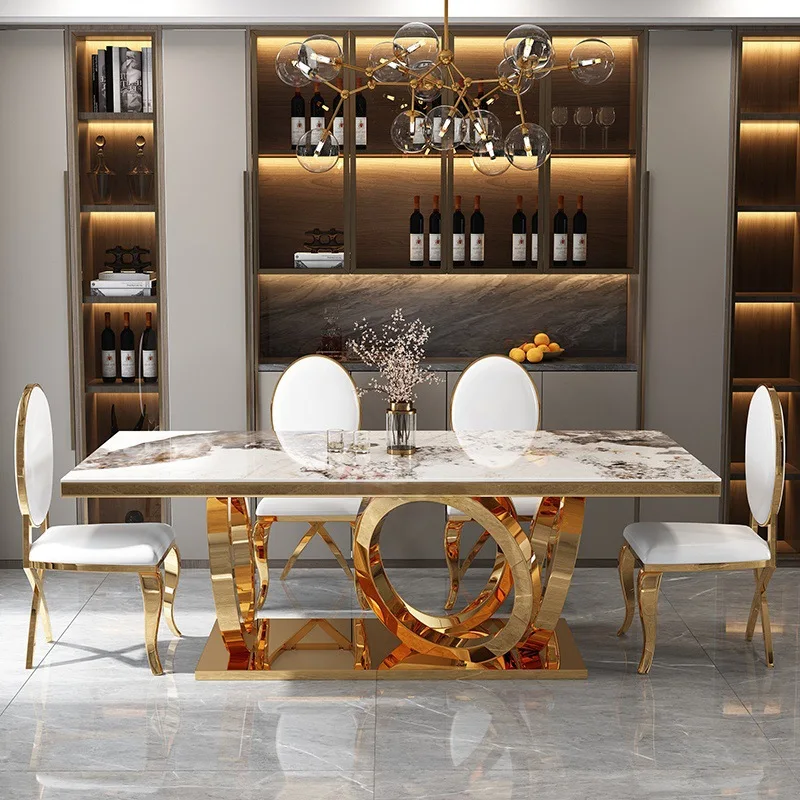 Design Cloth Luxury Dining Table Marble Legs Metal Lounges Portable Dining Table Basses Nordic Tavolo Pranzo Furniture For Home