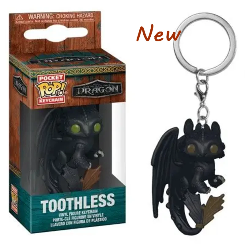 FUNKO Toothless (How to Train Your Dragon Live Action) Pocket POP Keychain Your Dragon Pendant Vinyl Figure Collection Toys Gift