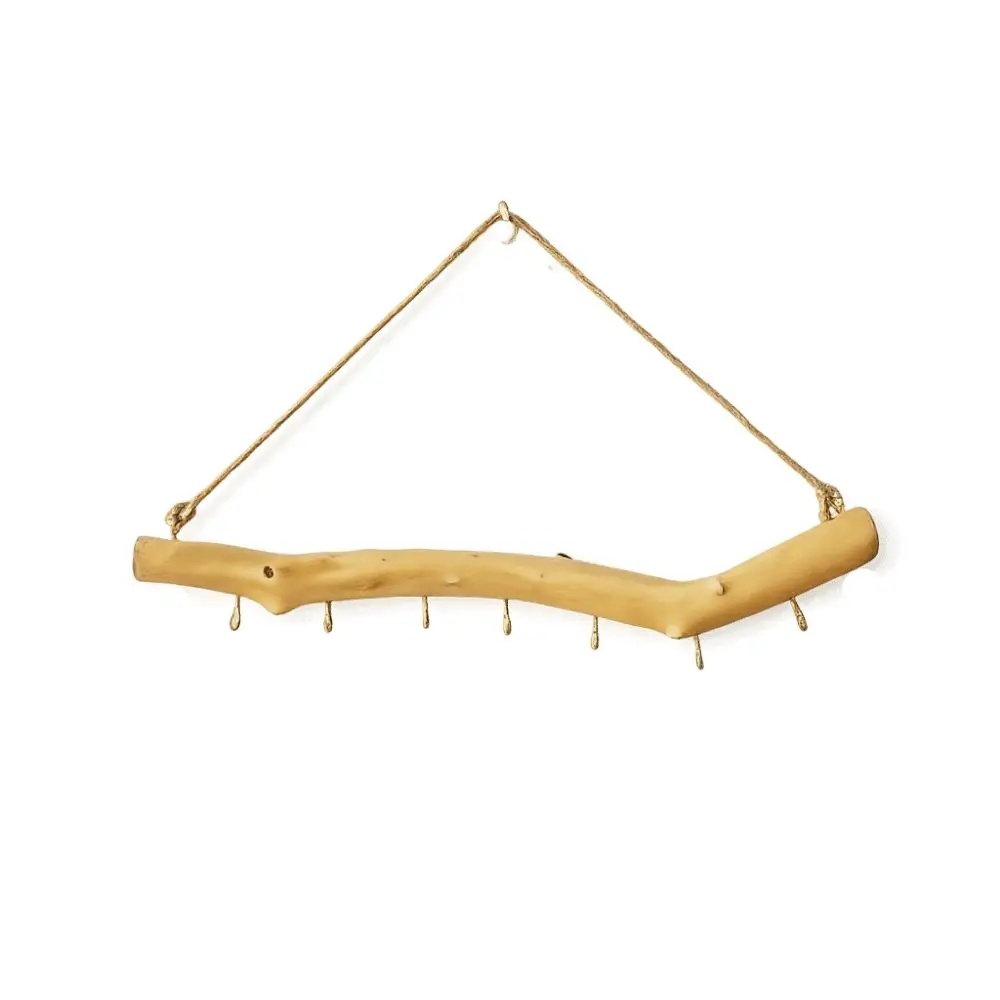 Wooden Material Wall Mounted Hook Branch Design Wall-Mounted Hanging Hook Length 40cm Multiple Hooks Driftwood Hook