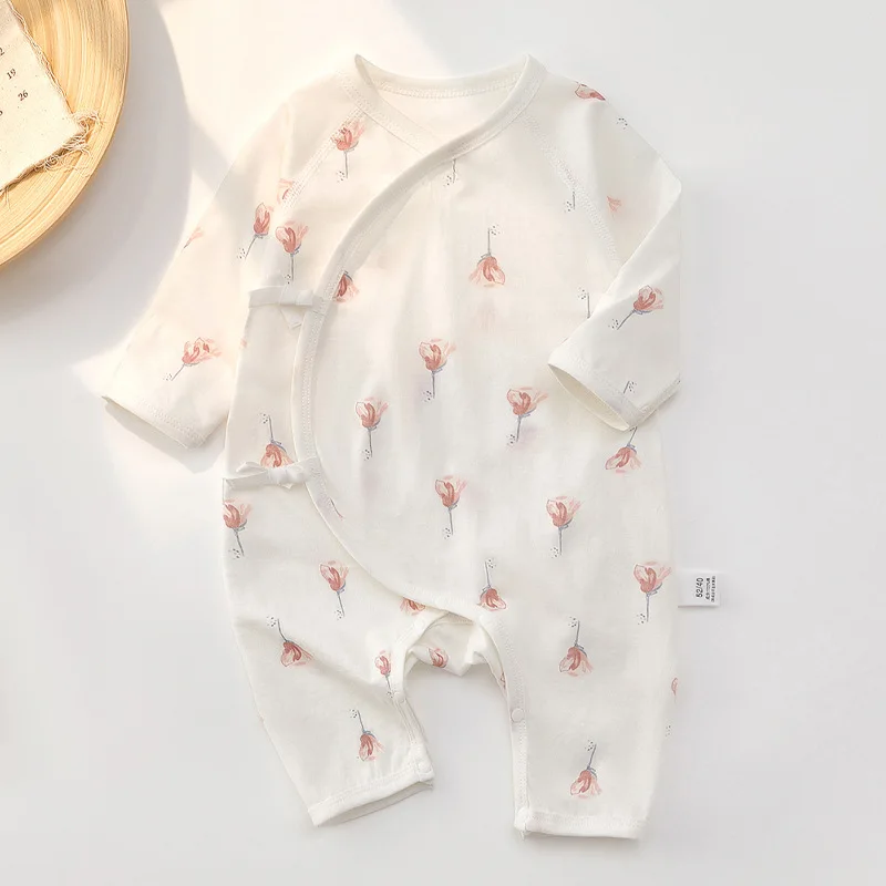 Newborn clothes Romper long-sleeved air-conditioned clothes Baby pajamas Baby onesies Summer thin boneless butterfly clothes