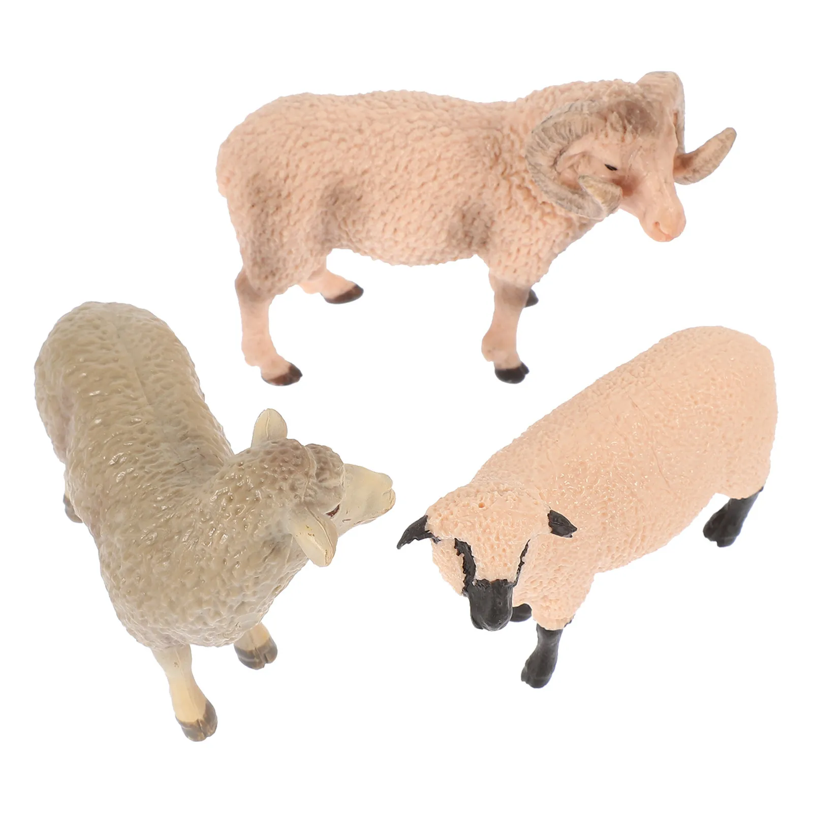 

3 PCS Toy Black Sheep Prop Lifelike Lamb Shape Figurine Micro Realistic Animal Figurines Figures Large