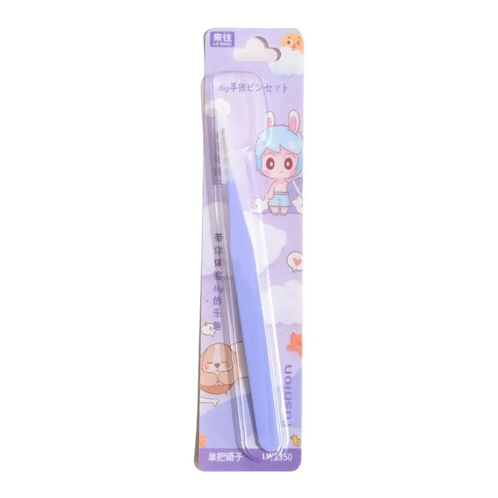 Colorful Professional Elbow Straight Eyelash Tweezers Eyelash Extension Tweezers Makeup Tools For Women C9i5