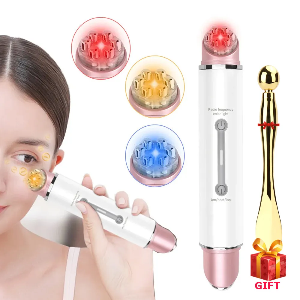 

LED Photon Therapy Eye Massager High Vibration EMS Heating Anti Dark Circle Improve Wrinkle Eye Massage Pen SPA Facial Tools