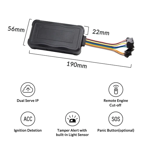 Imagen 2 del producto Rastreador GPS Dispositivo de seguimiento GPS para vehículo para motocicleta Mini GPS GSM ACC Alertas con aplicación de seguimiento gratuita Web con micrófono SOS de relé