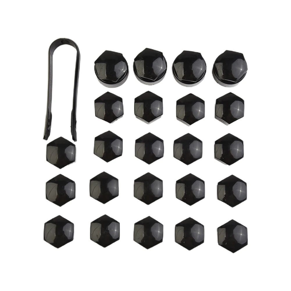 24pcs/set 17MM Black Wheel Nut Bolt Trims Studs Cover Cap For Opel For BMW 16mmx17mm Nut Bolt+17mmx23mm Locking Cap For Opel