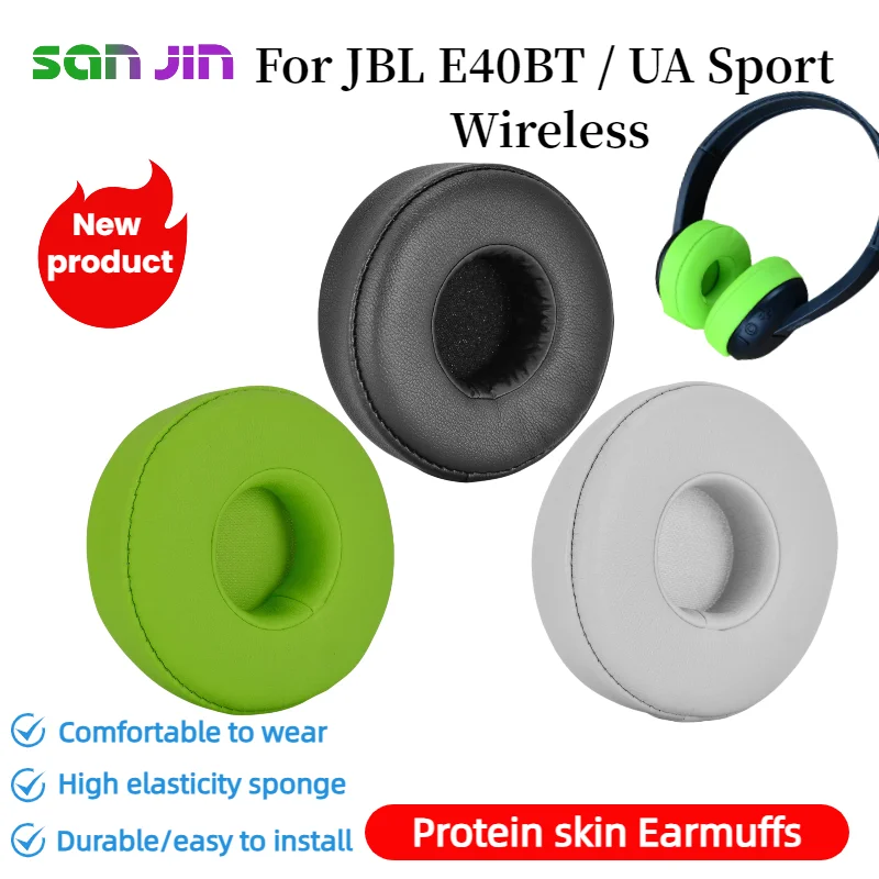 

SANJIN Replacement Protein skin memory sponge Ear Pads For JBL E40BT / UA Sport Wireless Headset Earmuff Repairing Parts