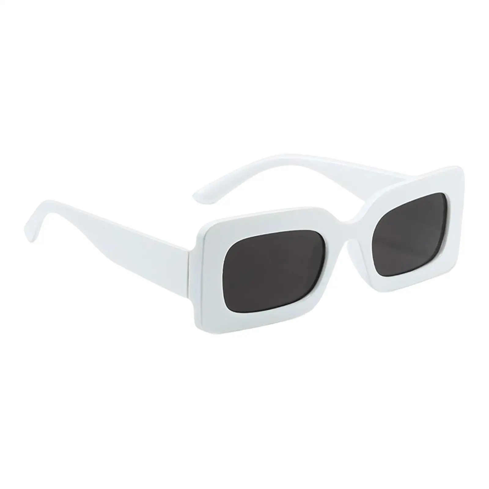 2xDriving Glasses Traveling Travel Summer Rectangle Sunglasses for Women Men White Black Gray