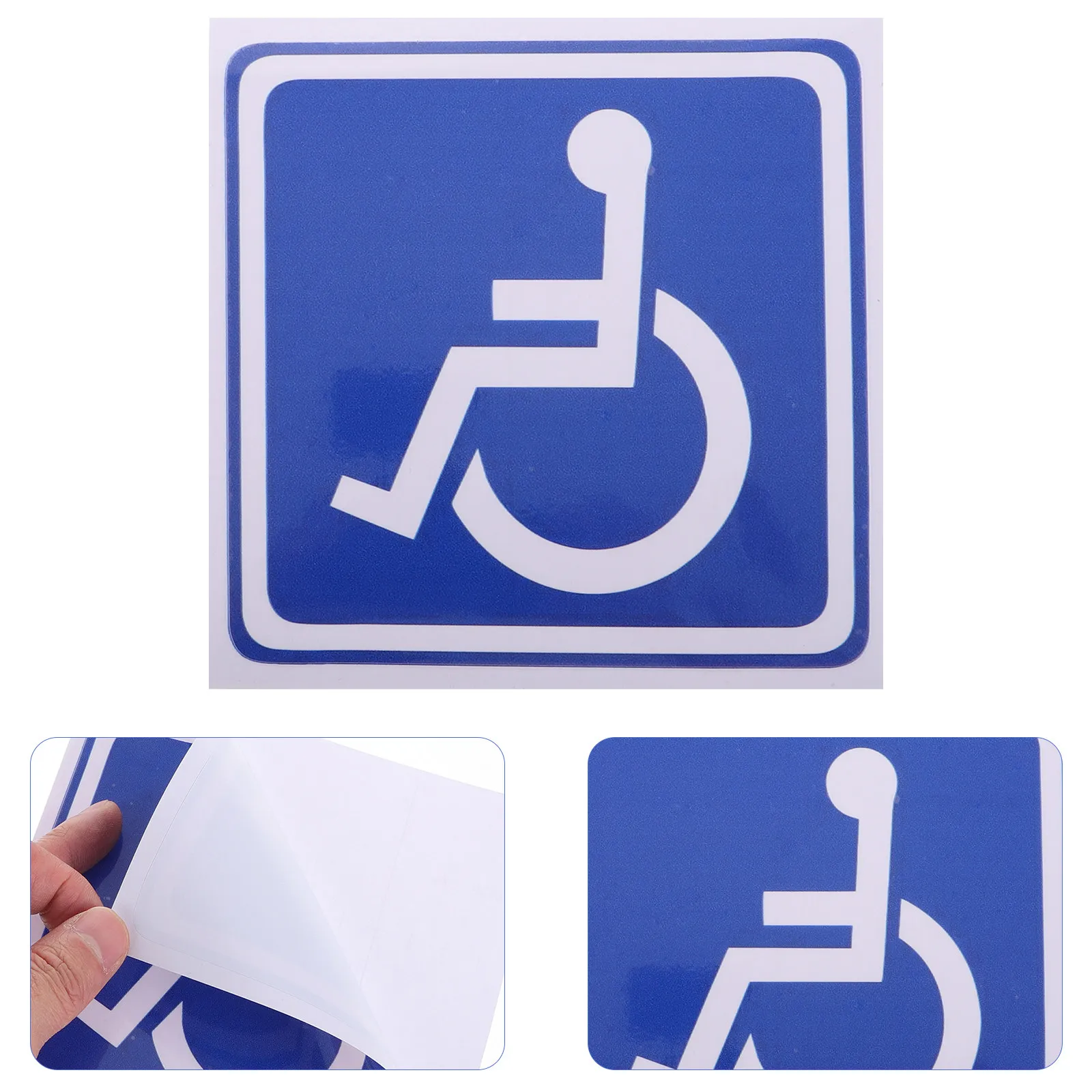 

6 Sheets Handicap Parking Disabled Wheelchair Sign Square Left Facing Self-Adhesive Automotive Accessory Car Sticker Disabled