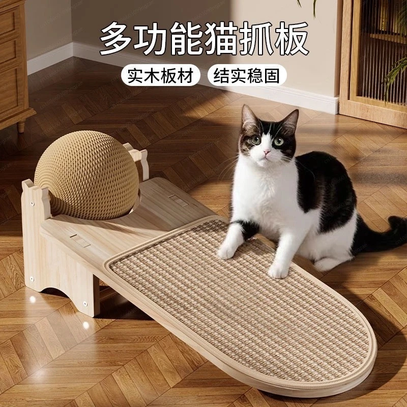 

scratching board is wear-resistant and cannot drop chips. Cat scratching board with ball, pet toy cat scratching ball.