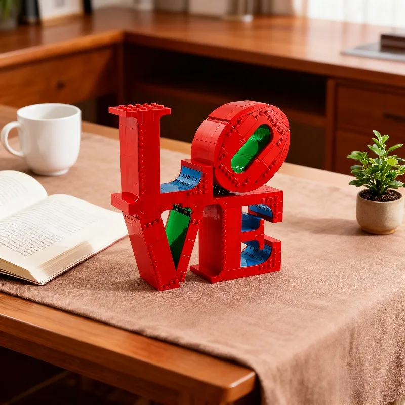 

MOC новые креативные совместимые поделки LOVE скульптура 791 шт. художественная модель строительные блоки настольный орнамент подарки на день матери