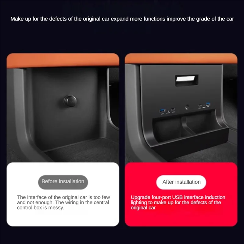 موثوقة سيارة شحن سريع حالة التحكم المركزي تخزين USB أجزاء شاحن الهاتف المحمول ل Li Lixiang L8 L9 2022 2023