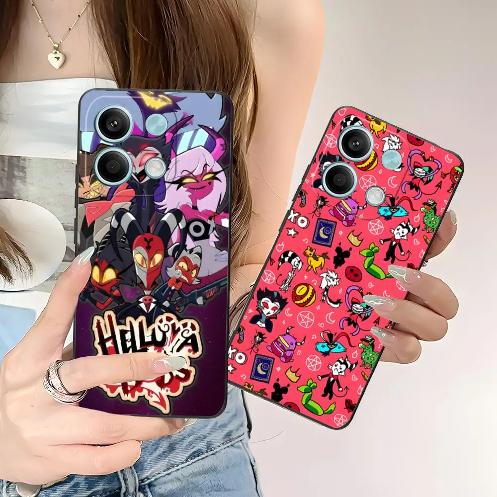 H-Helluva Boss حافظة هاتف محمول لـ POCO M6 M5 M4 M3 X7 X6 X5 X4 X3 F6 F5 F4 Pro GT 5G طباعة ملونة واقية فاخرة جميلة