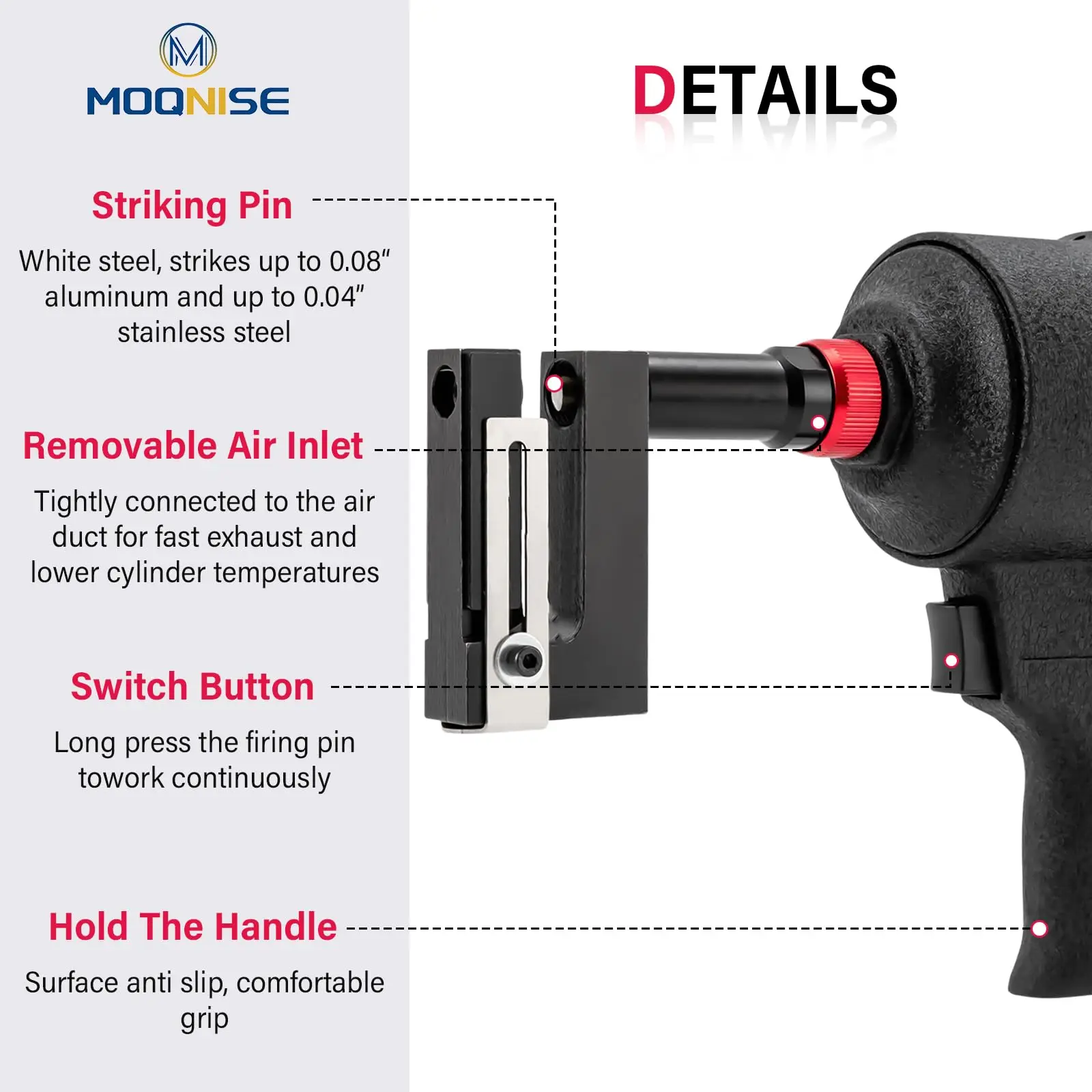 ثقب هوائي 8 مم 360 °     دوران الهواء المعادن ثقب لكمة أداة الصناعية الصفائح المعدنية اللكم بندقية الثقيلة ميتال هول فلان