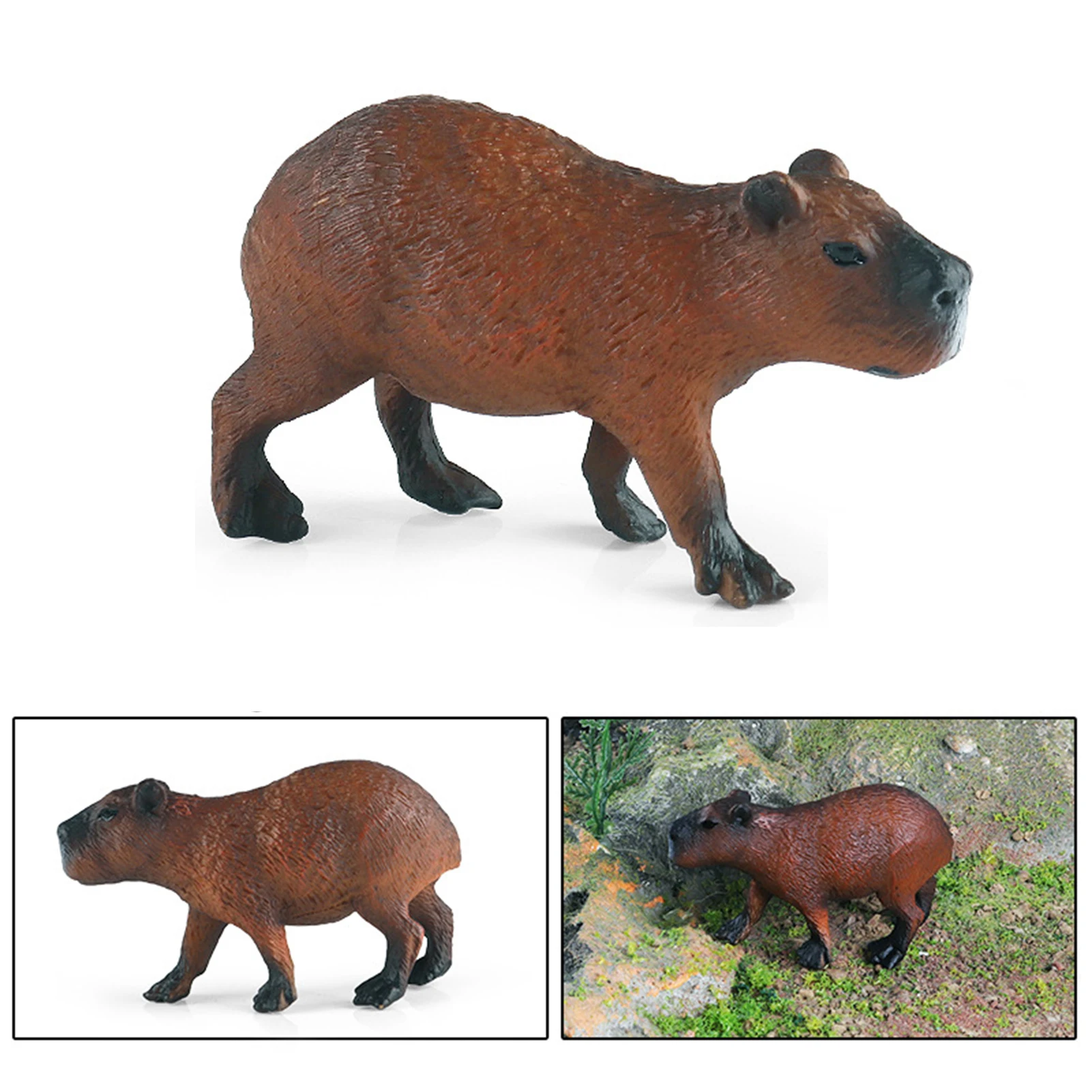 Simulation Capybara Figures Ornaments Lovely Educational Wildlife Animals Model Toy for Kids Scientific Cognitive Toys