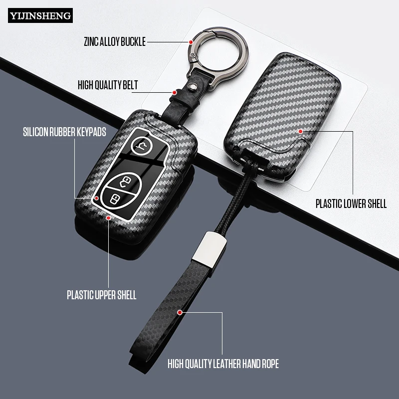 3 4 أزرار الكربون نمط ABS غطاء مفتاح السيارة فوب لكزس GS430 ES350 GS350 LX570 IS350 RX350 IS250 عن بعد المحمية فوب #3
