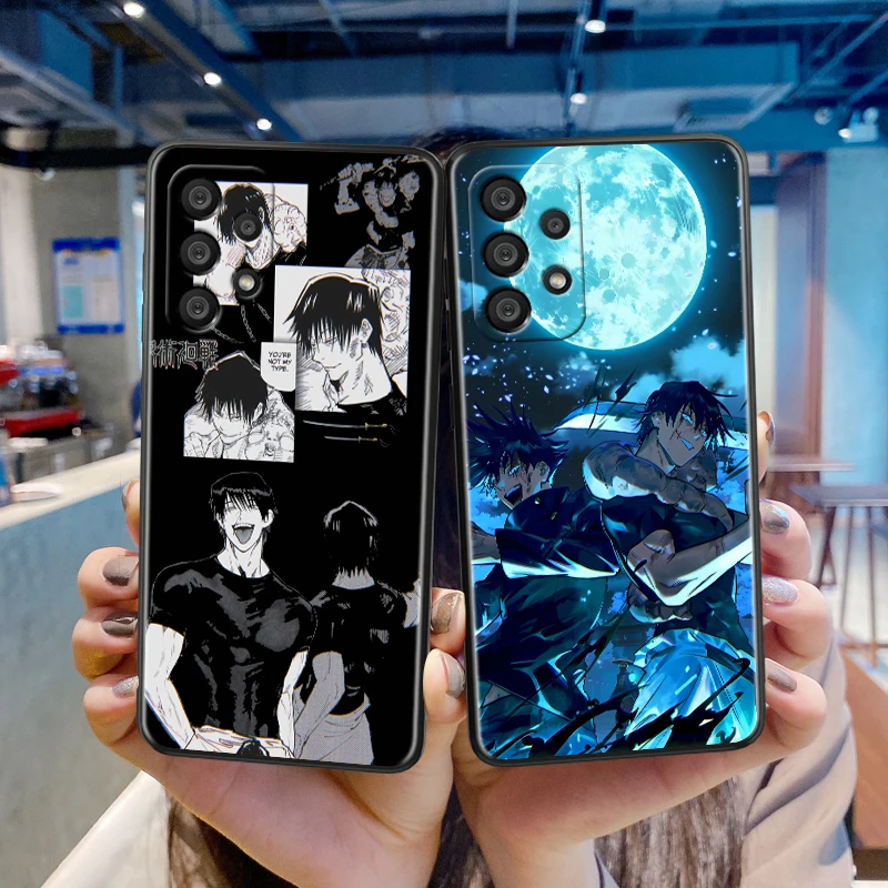 Jujutsu Kaisen Gojo Toji For Samsung A55 A35 A25 A15 A14 A73 A53 A13 A05S A03S A02S A71 A52 A32 Black Soft Phone Case