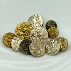 6PCS Of Fashion Portrait Pattern Metal Buttons Shanked Hand-stitched Coat Button