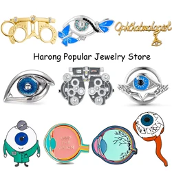 Harong Ophthalmology Pin Eye Eyeball Enamel Brooch for Ophthalmologist Medical Badge for Lapel Lanyard Bag Coat Decoration Gifts