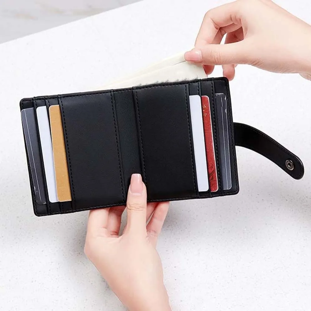 Versatile Portable RFID Protection Wallet PVC Multiple Card Short Folding Purse Antimagnetic Korean Style PU Card Bag School
