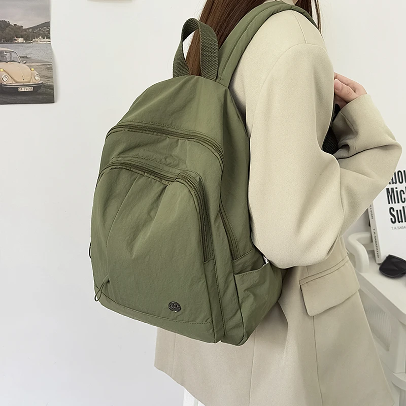

New Simple Versatile Women's Nylon Cloth Student Schoolbags Fashion Trendy Outdoor Travel Sports Backpack