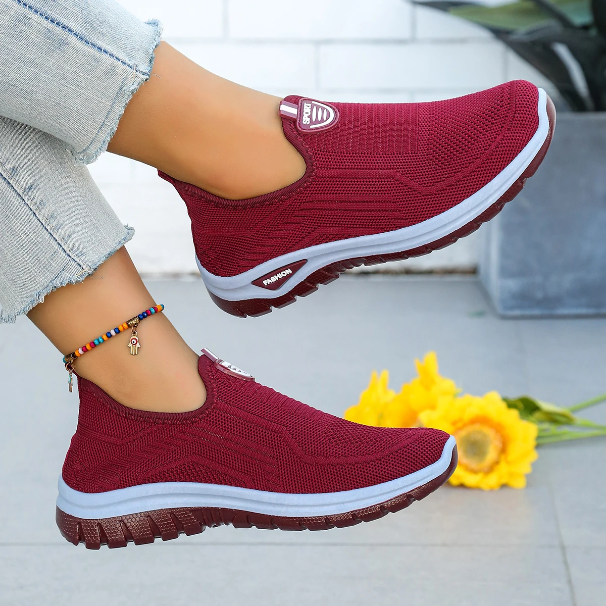 Women's Summer New Breathable Slip-On Shoes Soft Bottom Lightweight Comfortable PVC Material Casual Shoes Easy to Wear image 6