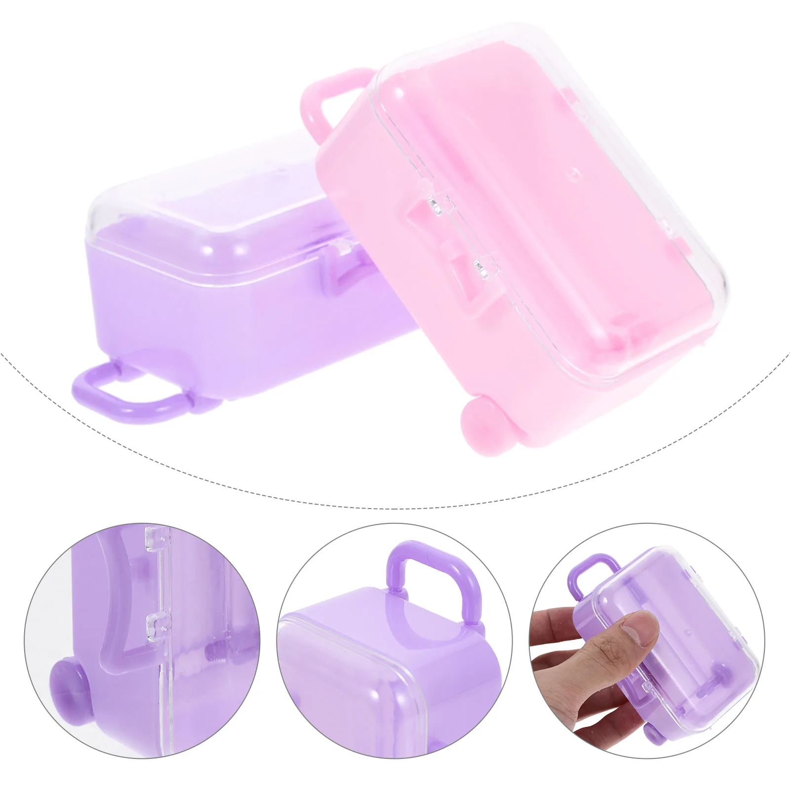 

2pcs Baby Luggage Case Accessories Suitcase Mini Adornment Decoration Storage Practical Stylish Gift For Girls