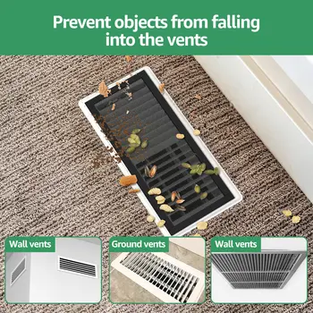 8ks magnetických krytů větracích otvorů, síťovaný filtr větracího otvoru pro zachycení nečistot, vlasů, prachu, obdélníkového větracího filtru 10x4 palce 6 nejlepší prodej magnetický kryt větracího otvoru - №2