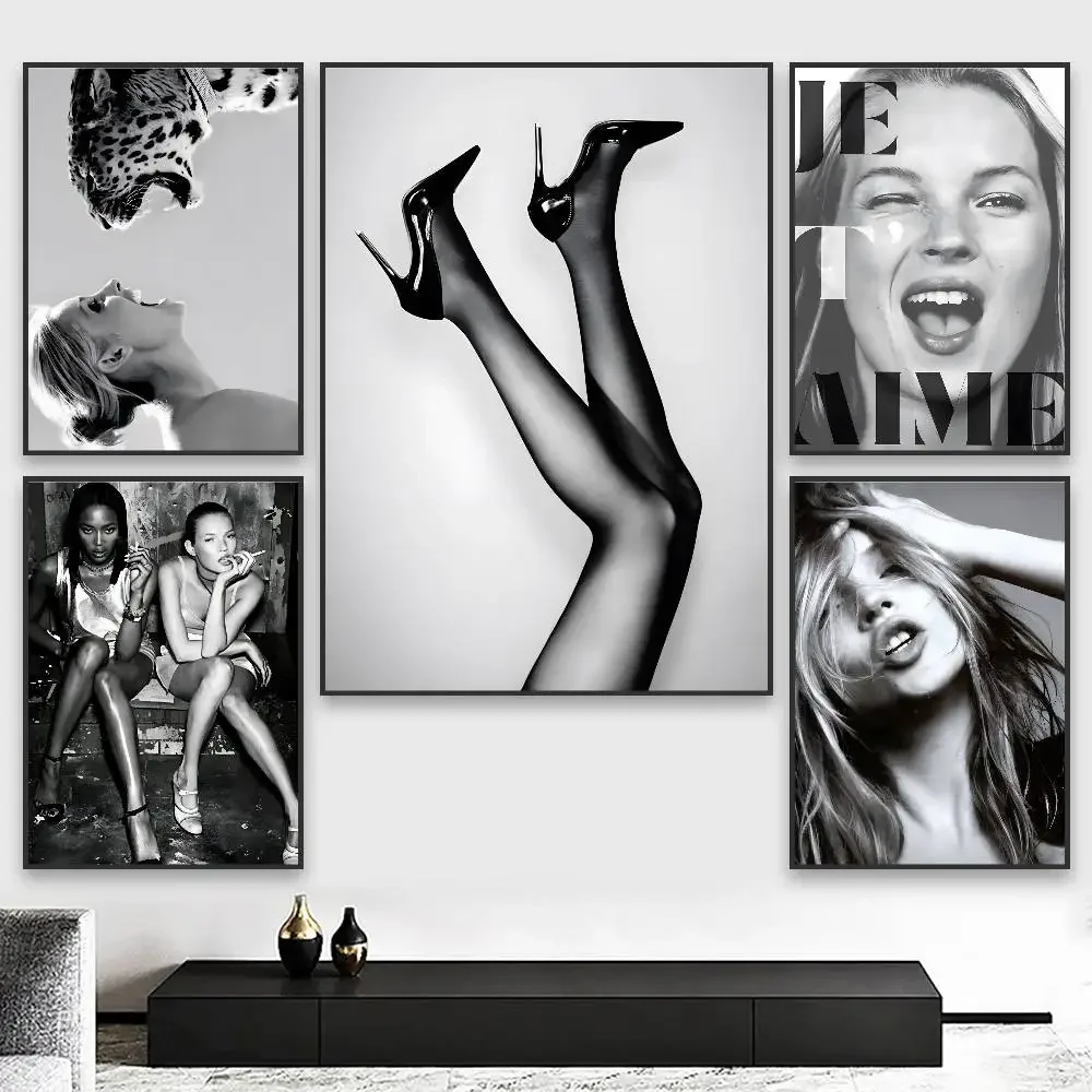 K-Kate Moss Poster Canvas Painting Modern Home Living Room Bedroom Bar Aesthetic Decoration Wall Art Gift Decoration