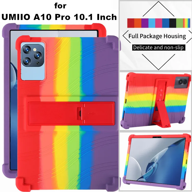 for UMIIO A10 Pro 10.1 Inch Android 11.0 Tablet Case Super Shockproof Soft Silicone Protective Case Stand Cover