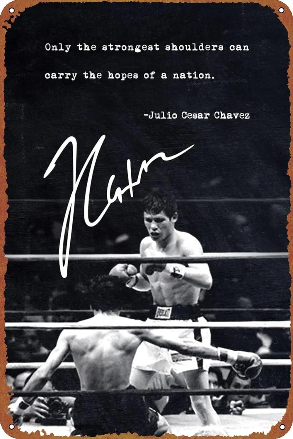 Julio Cesar Chavez Boxing Poster Retro Metal tin Sign Halloween Tin Sign,Cave,Bar,Club, Home Wall Art Metal Tin Sign