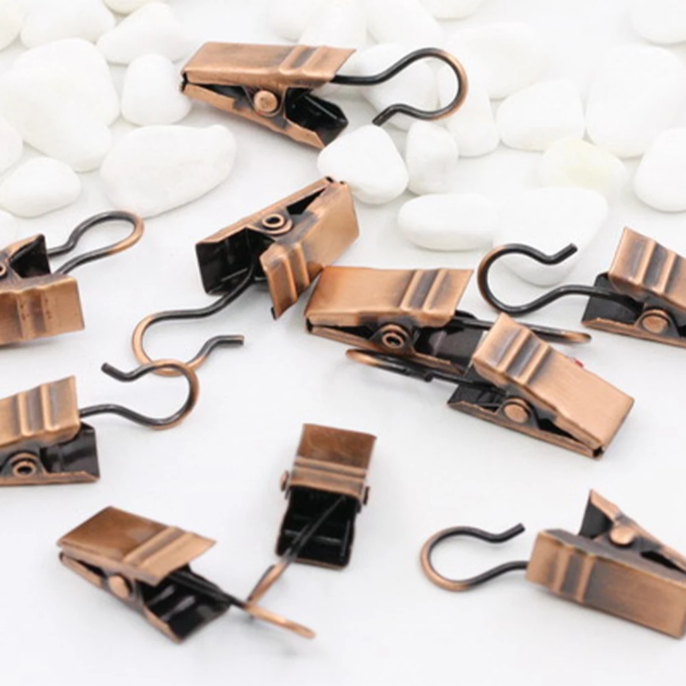 

60Pcs Stainless Steel Curtain Hooks Strong Metal Clips Easy Install Shower Curtain Hangers Photo Clasp for Bathroom Bedroom