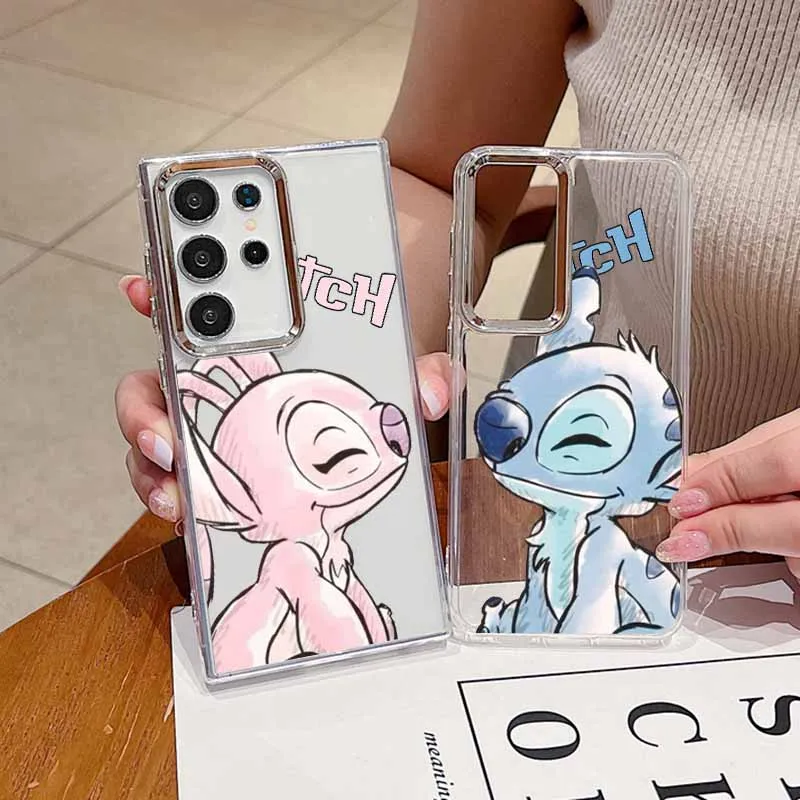 Disney Stitch For Samsung S26 S25 EDGE S24 S23 S22 S21 S20 FE Ultra Plus Transparent Soft Cover Funda Silicone Capa Phone Case