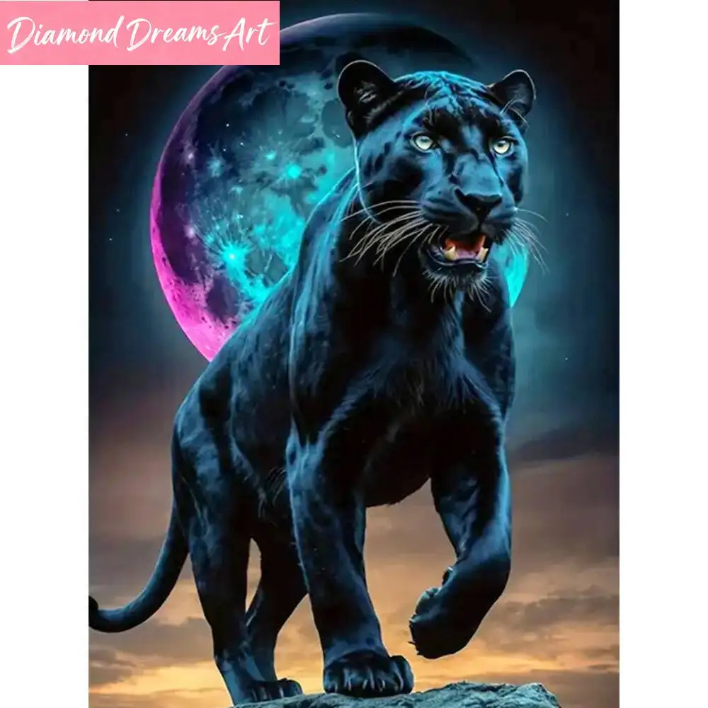 Diamant-Malerei Leopard Strass-Bild Vollquadratische Stickerei Tierbild Diamant-Mosaik Handgemachtes Hobby, Rahmenlos