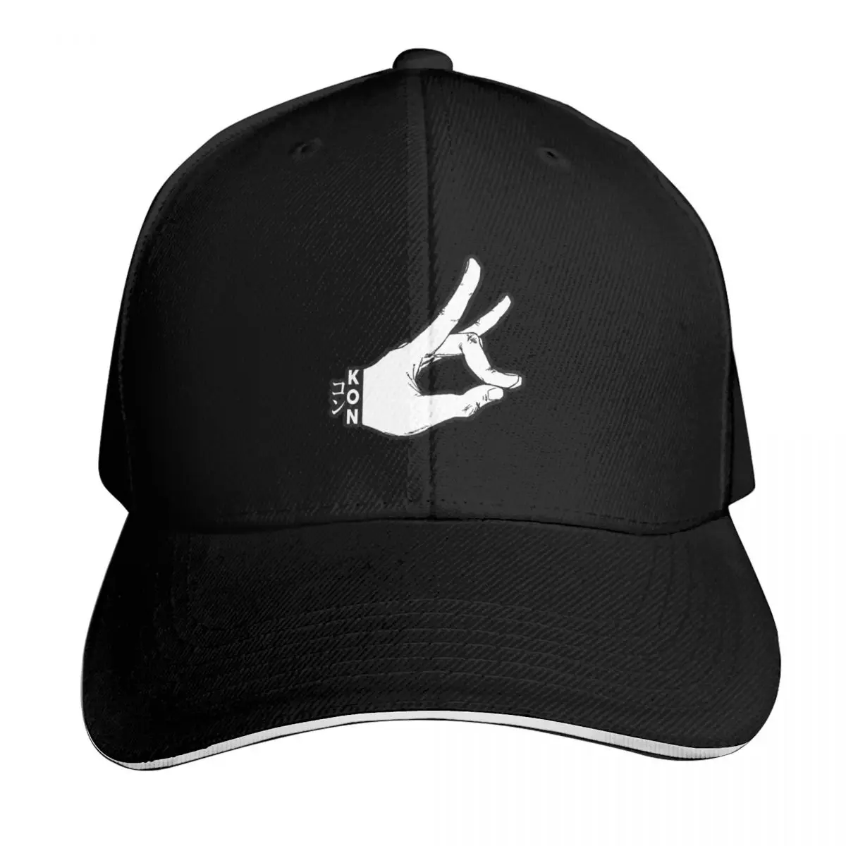 Kon Hand sign Baseball Cap Streetwear Hip Hop Trendy Vintage Retro Embroidered Lightweight Packable
