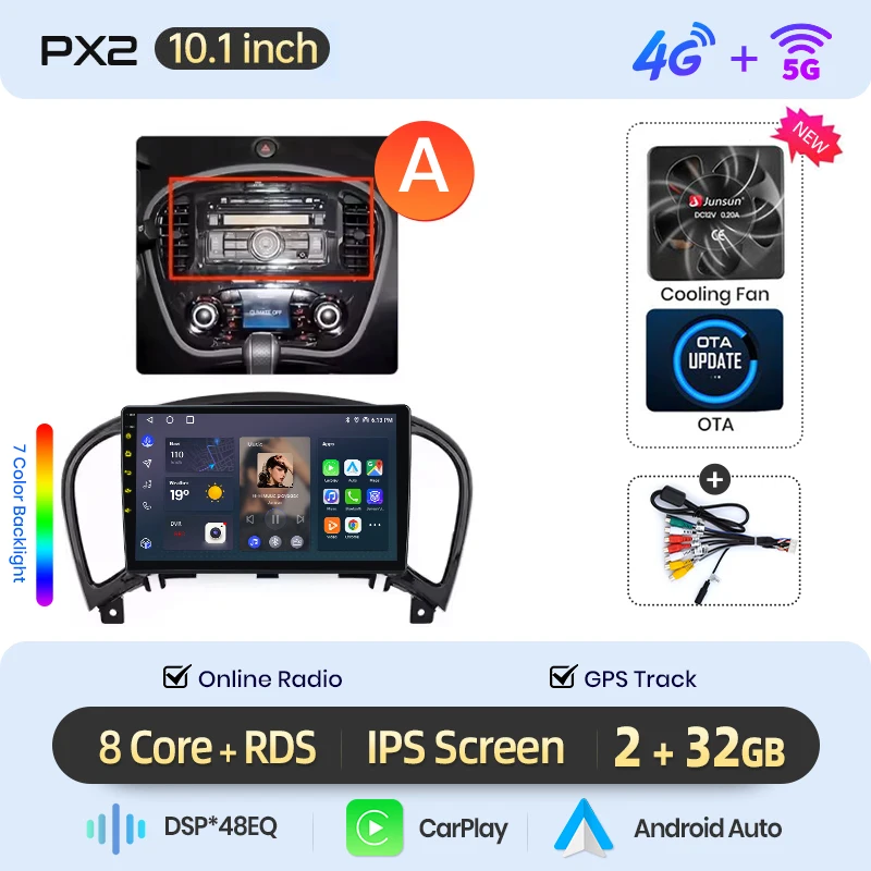 AWESAFE Draadloze CarPlay Android Auto Radio voor Nissan Juke YF15 2010-2014 Auto GPS Navigatie Plug and Play met SWC CANBUS RDS DSP BT