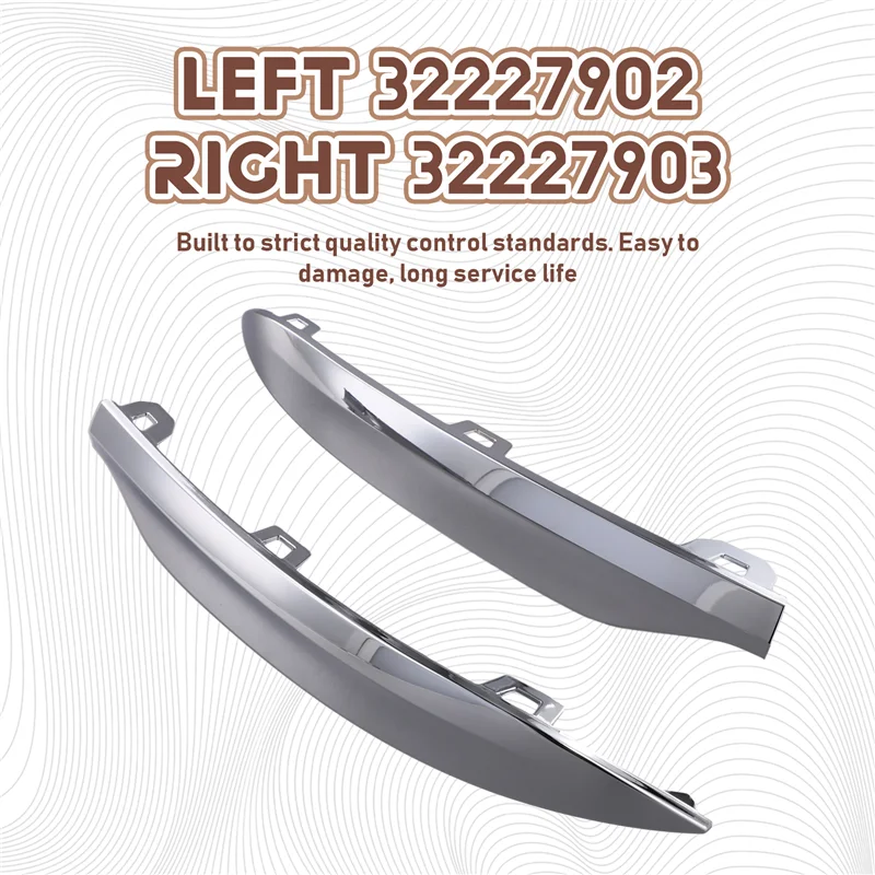 

For Volvo XC60 MK2 2022-2023 Rear Bumper Molding Chrome Trim Strip 1 Pair New 32227902 32227903 Rear Grille Bright Strip