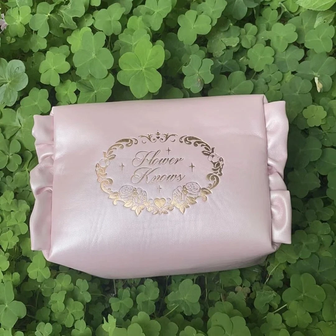 フラワーノーズ限定版ピンクコスメティックバッグ大容量ぬいぐるみ洗面用具収納ハンドバッグ