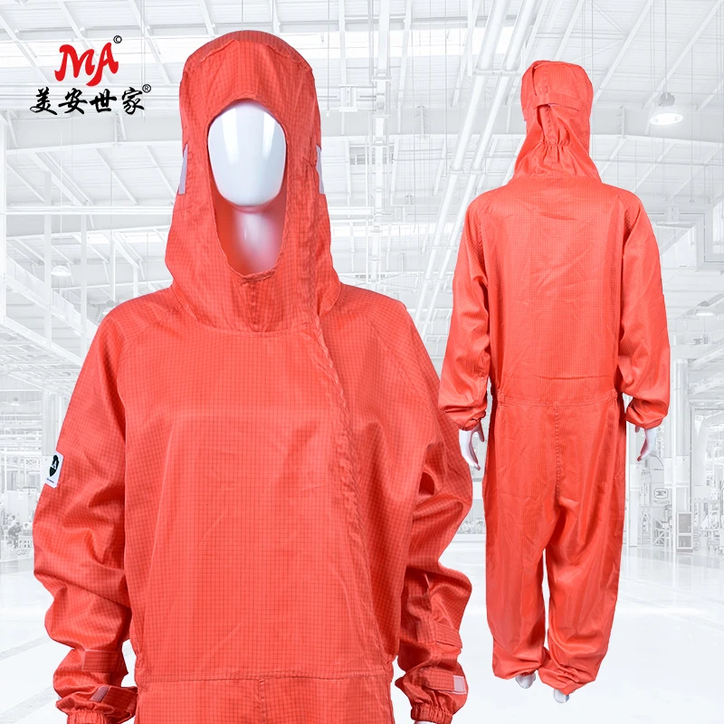 

electronic lab coat antistatic workwear washable dustfree esd work clothes cuff jacket cleanroom coverall