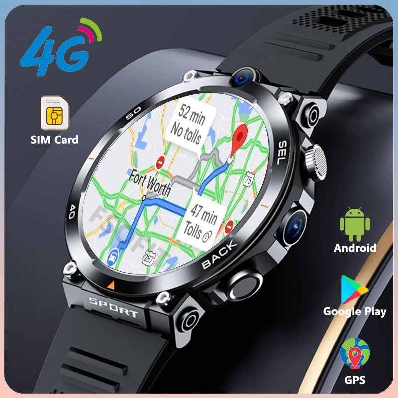 

4G Network SIM Card Smart Watch Face Unlock 1.39-inch Dual Camera GPS Bluetooth Wifi NFC Call Google Play Android Smartwatch