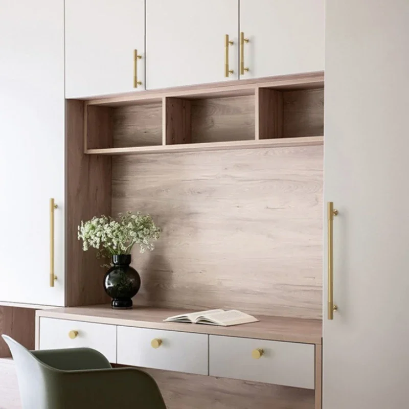 Gerändelte T-Griff-Schubladenknöpfe für Schlafzimmerkleiderschränke, lange Möbelgriffe aus massivem Messing, Art Deco, vertikale lineare Küchenschrankgriffe – Detail 15