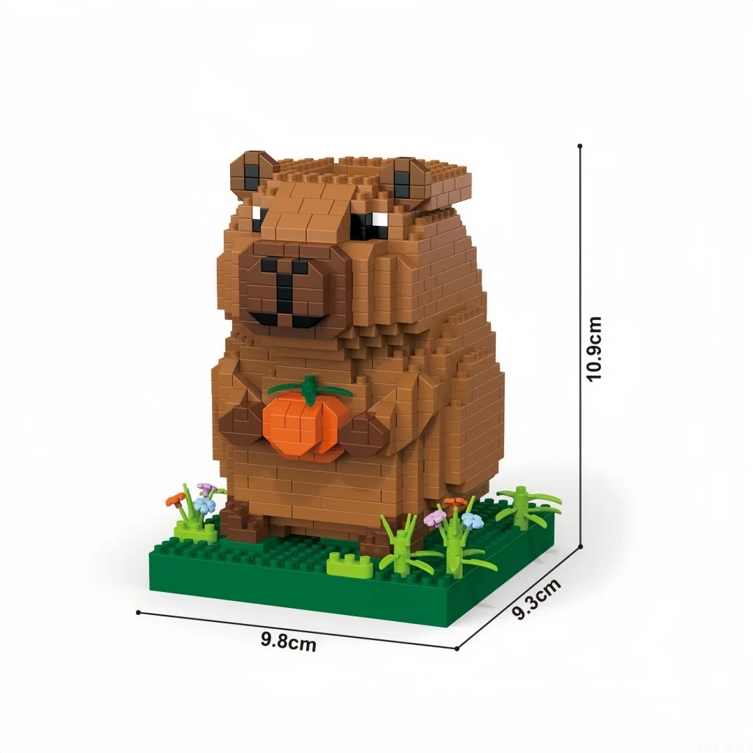 KNEW BUILT Duck Capybara Pen Holder Micro Building Block Fun Toy–Creative Desk Organizer for Student,Birthday Gift,Easy Assembly